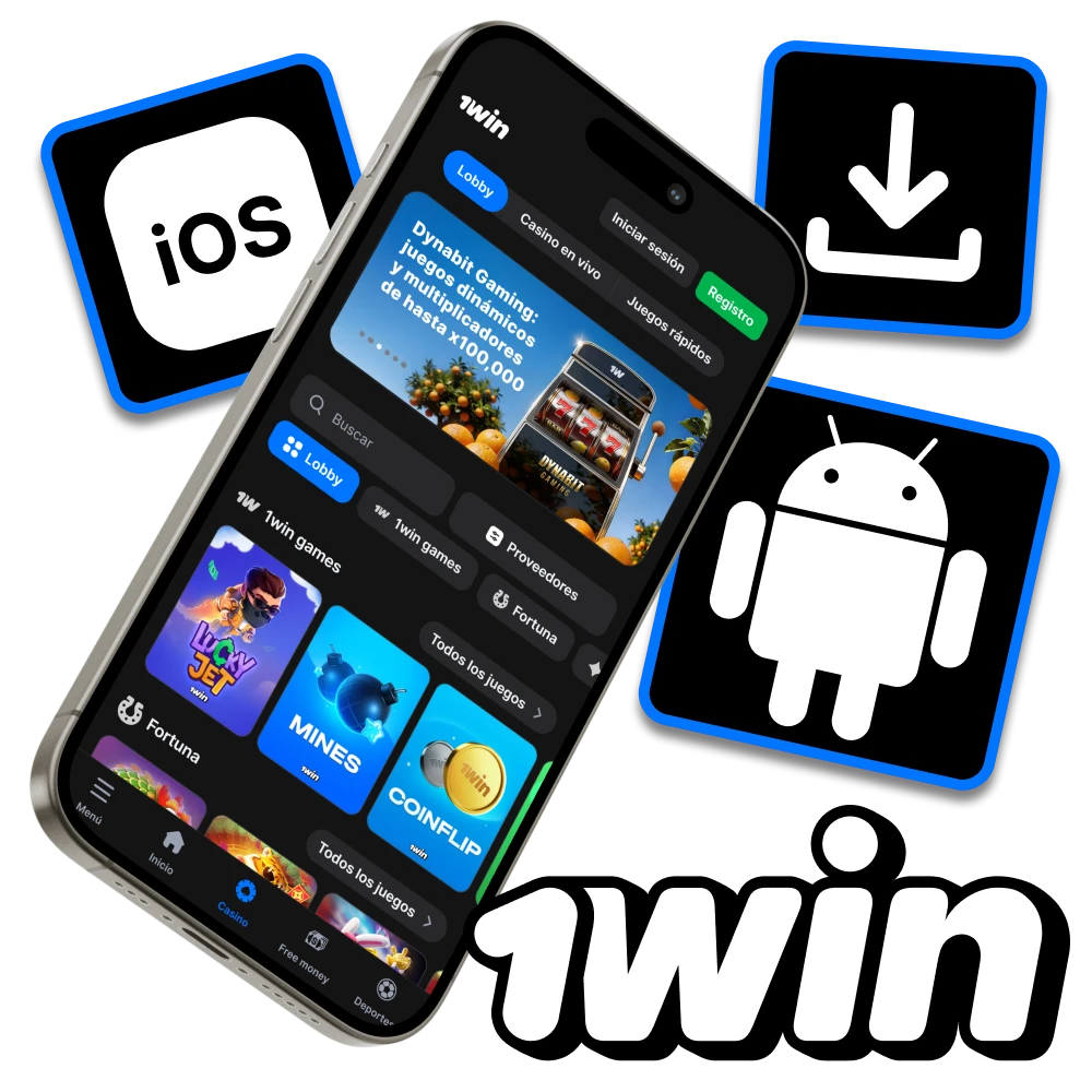 Utiliza la versión móvil de 1win en tus dispositivos Android e iOS.